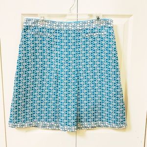 Lili Petrus Express Size 8 Turquoise & White Skirt